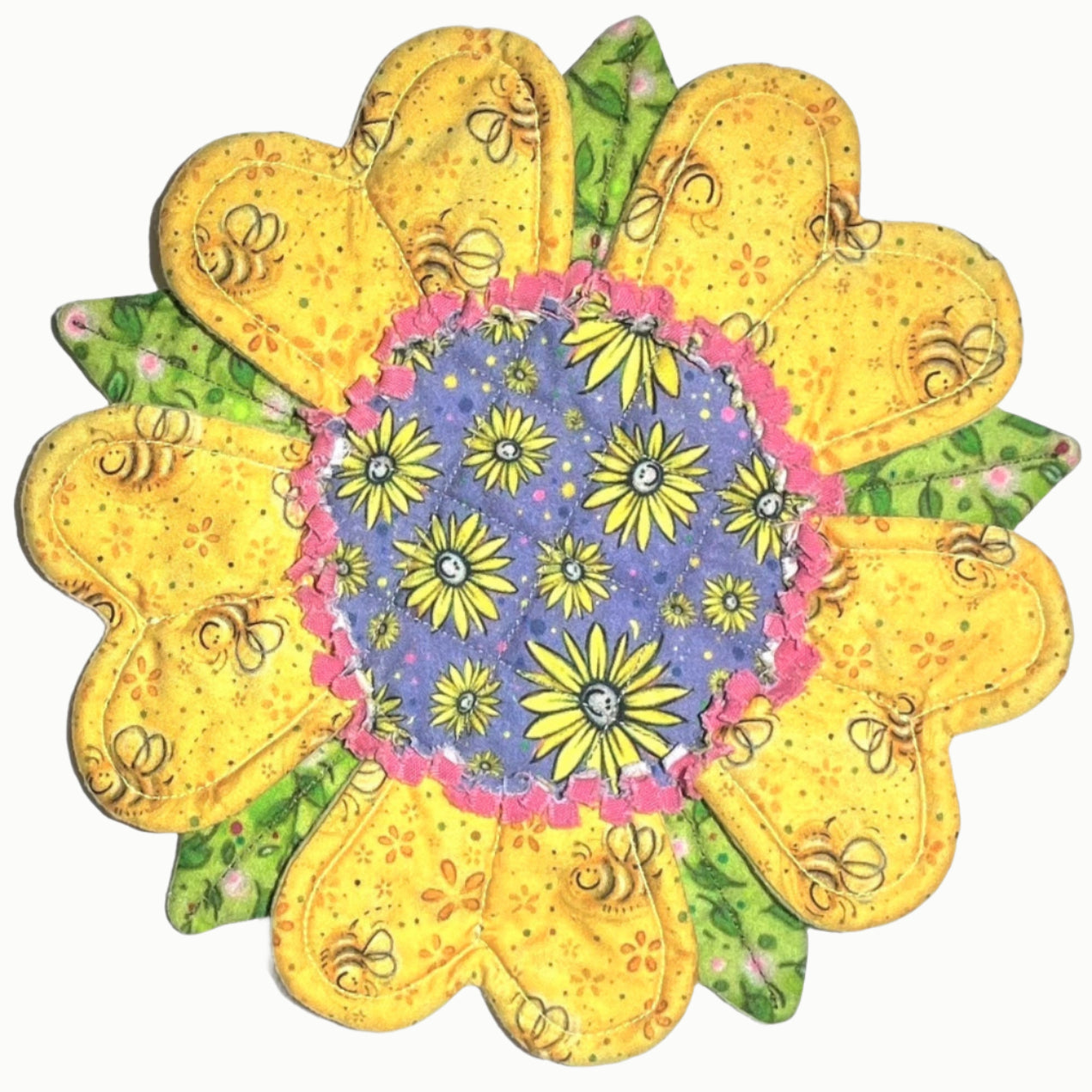 Saucer Mat / Mug Mat (Flower) "Leafy Rose - Gold"