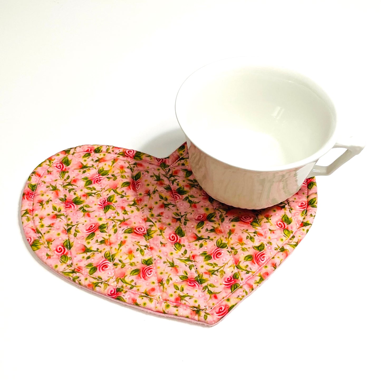 Mug Mat (Heart) "Tea Roses"