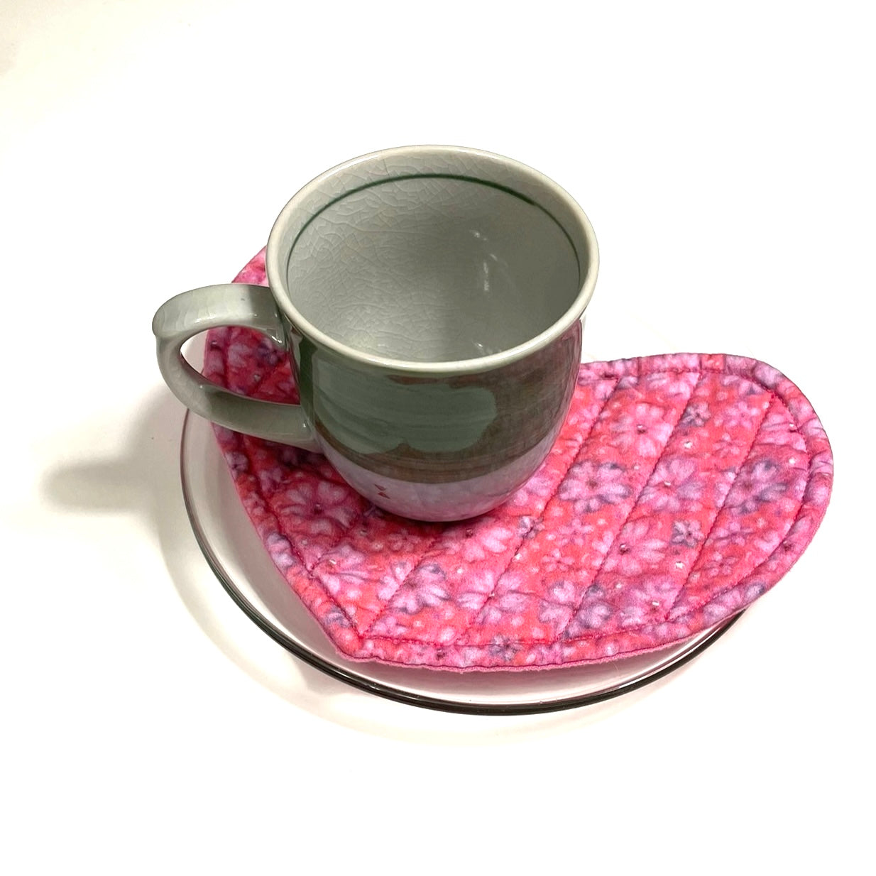 Mug Mat (Heart) "Dog Rose"