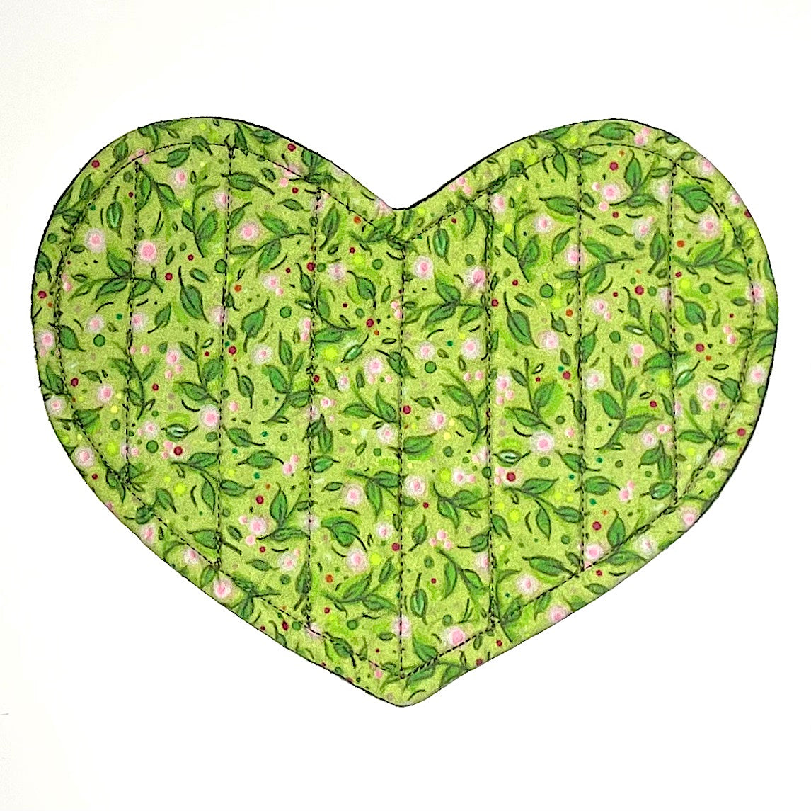 Mug Mat (Heart) "Pinky Leaves"