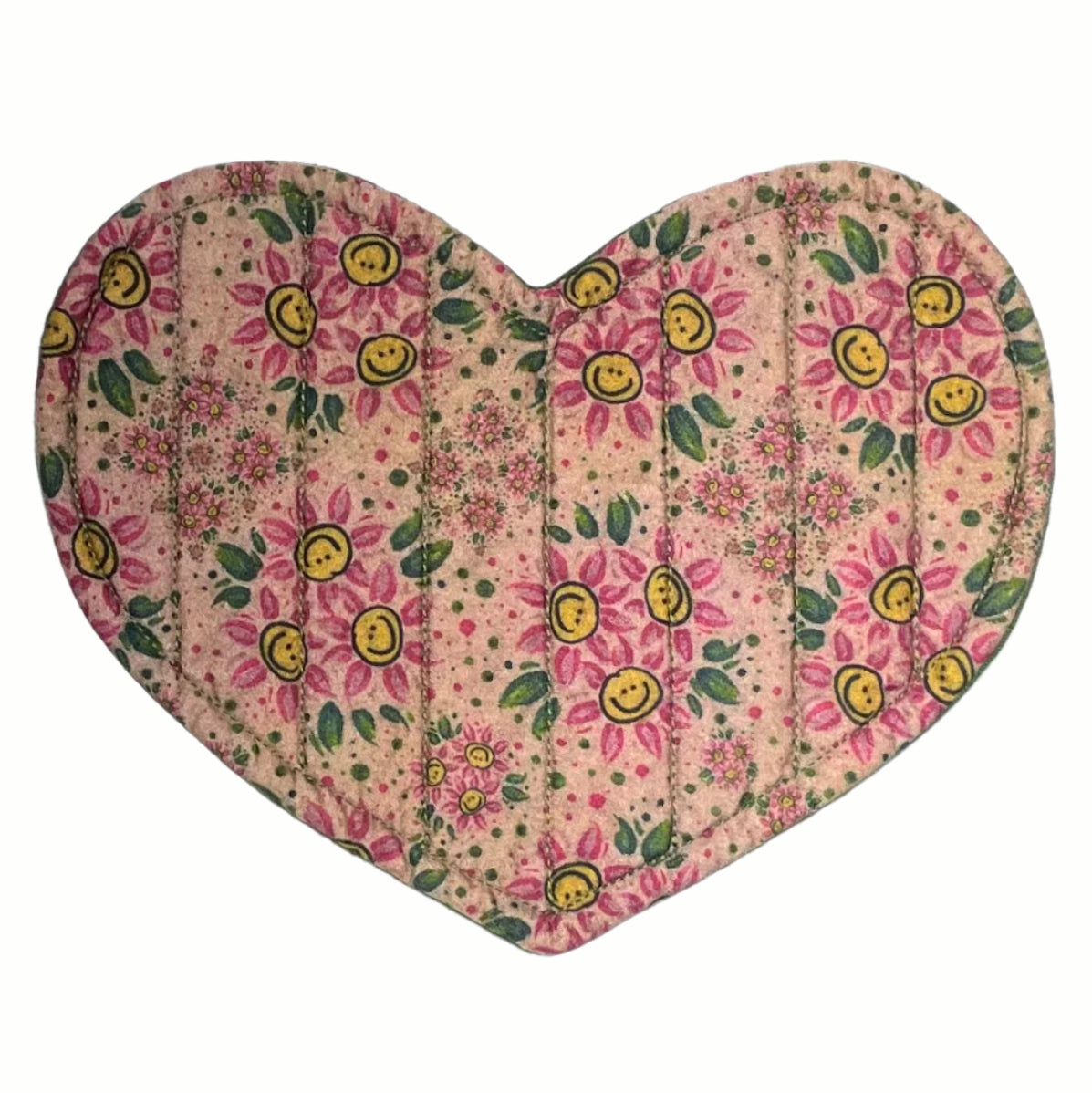 Mug Mat (Heart) "Tea Dye Daisies"