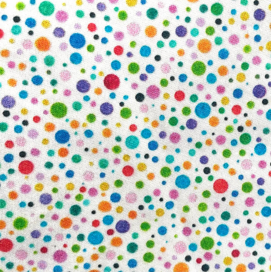 multicolored dots on white background swatch