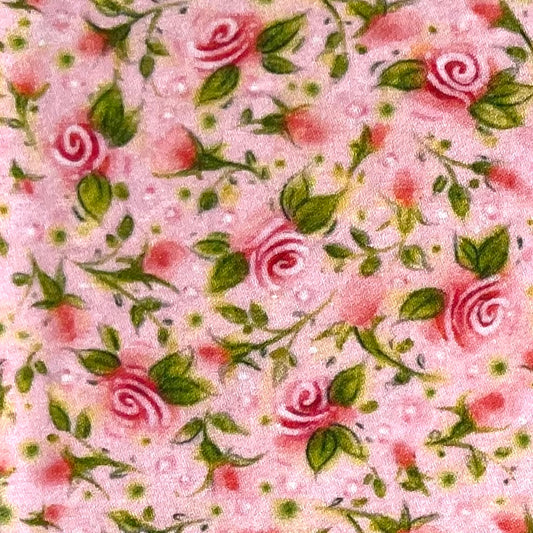 tea roses fabric design swatch